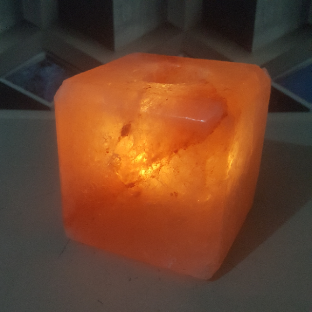 himalayan cube candle holder